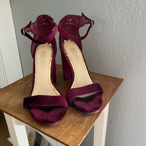 Velvet Block Heels